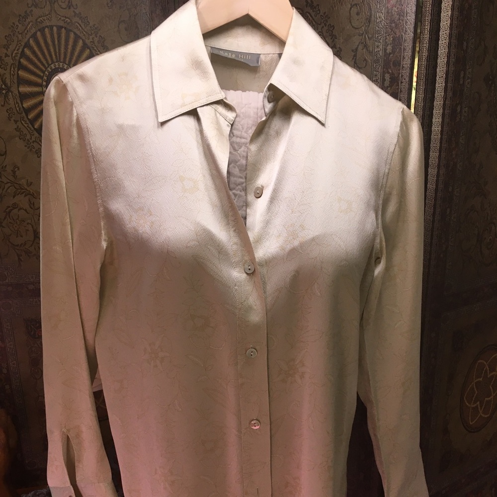 Ladies 100 % silk blouse Kate Hill ivory